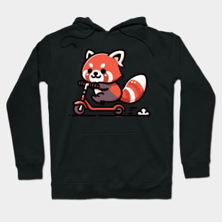 Urban Paws: Red Panda's Scooter Adventure Hoodie